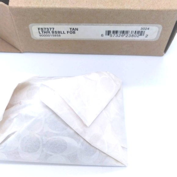 COACH Baseball Keychain Fob Charm-Real Leather-New in Box with Booklet FS7377 - Picture 6 of 10